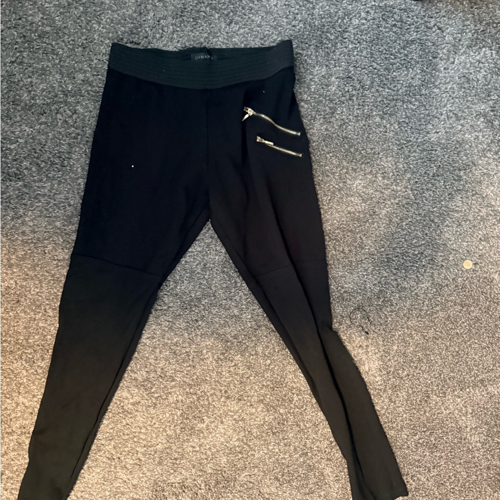 Black leggings with zippers